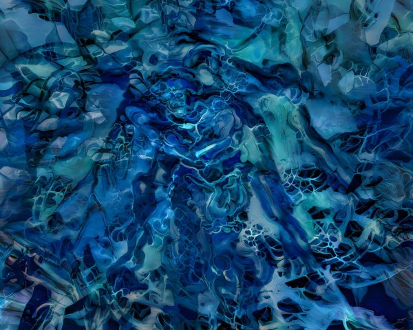 Abstract Composition in Shades of Blue with Texture