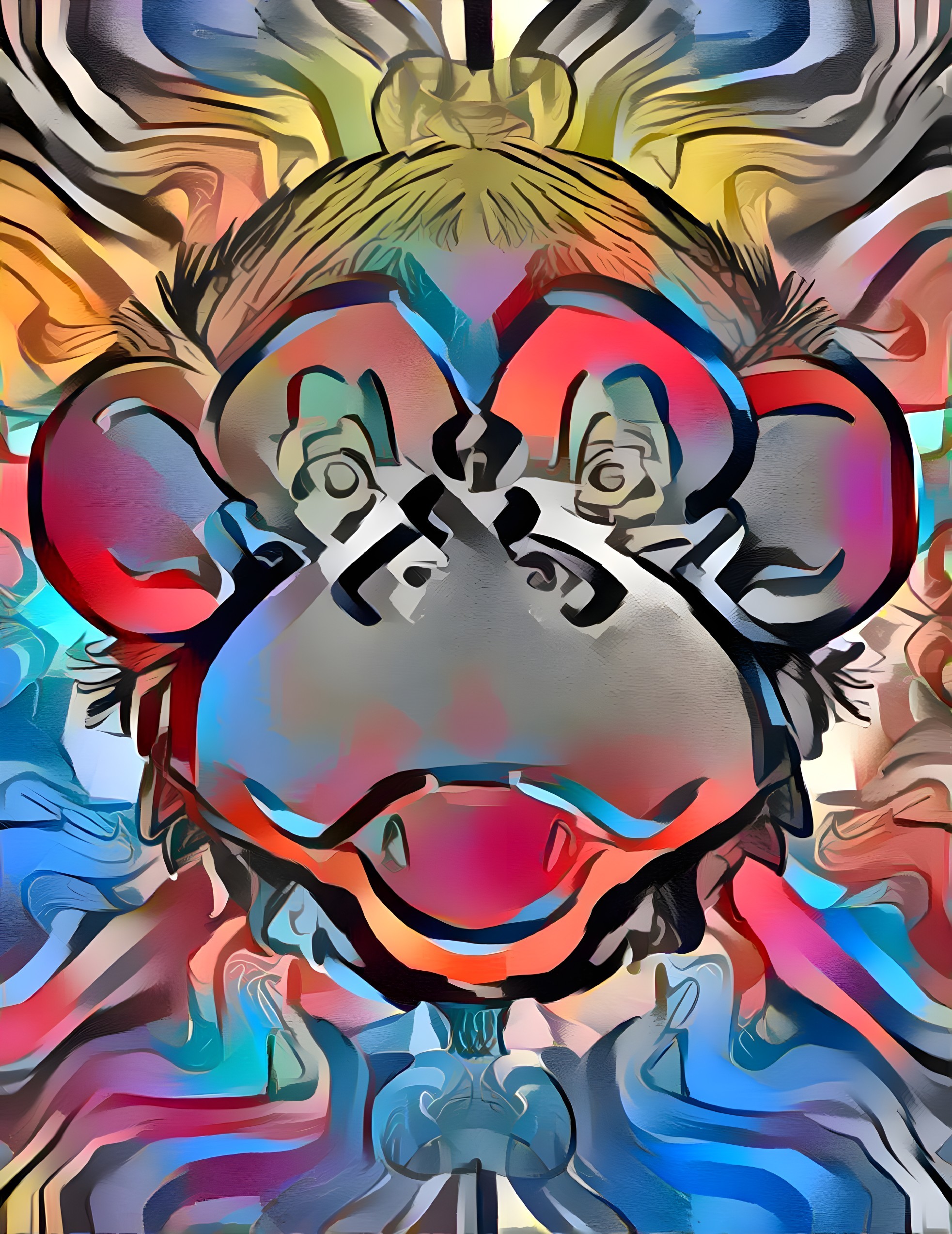 Vibrant Abstract Monkey Face with Colorful Patterns