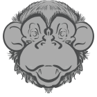 Psychedelic Monkey Face with Vibrant Colors and Stars