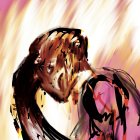 Abstract Portrait of a Contemplative Man in Profile