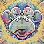 Vibrant Abstract Monkey Face with Rich Colors