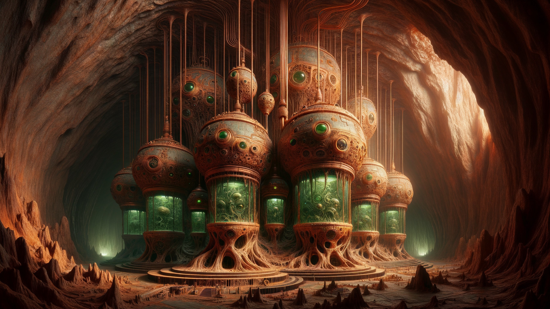 Surreal Organic Laboratory Structure in a Cavern