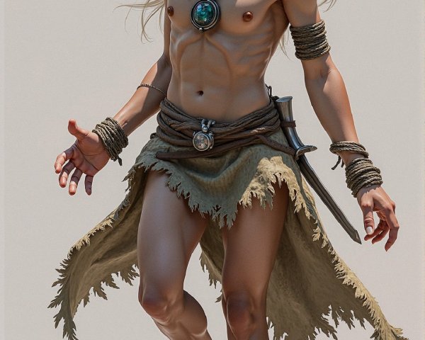 Fantasy Character with Green Eyes and Pointed Ears