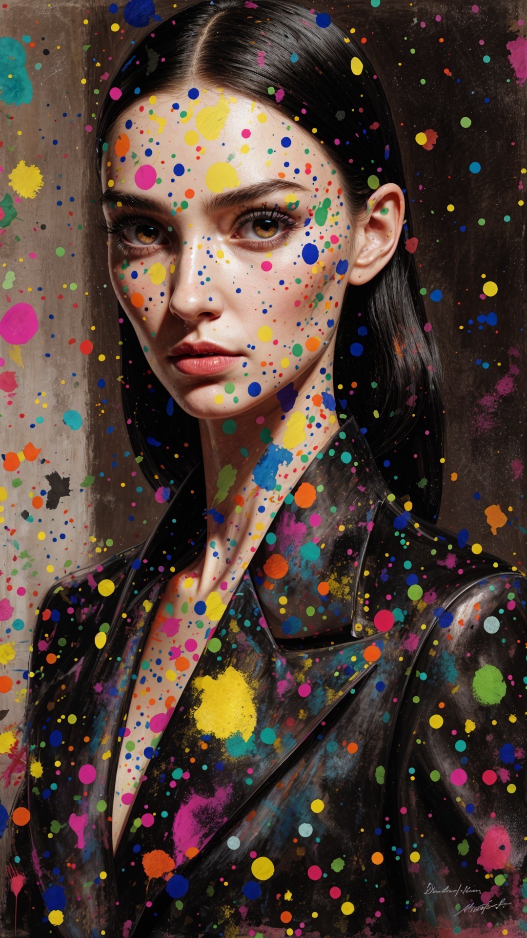 Portrait of a confident woman in a vibrant background