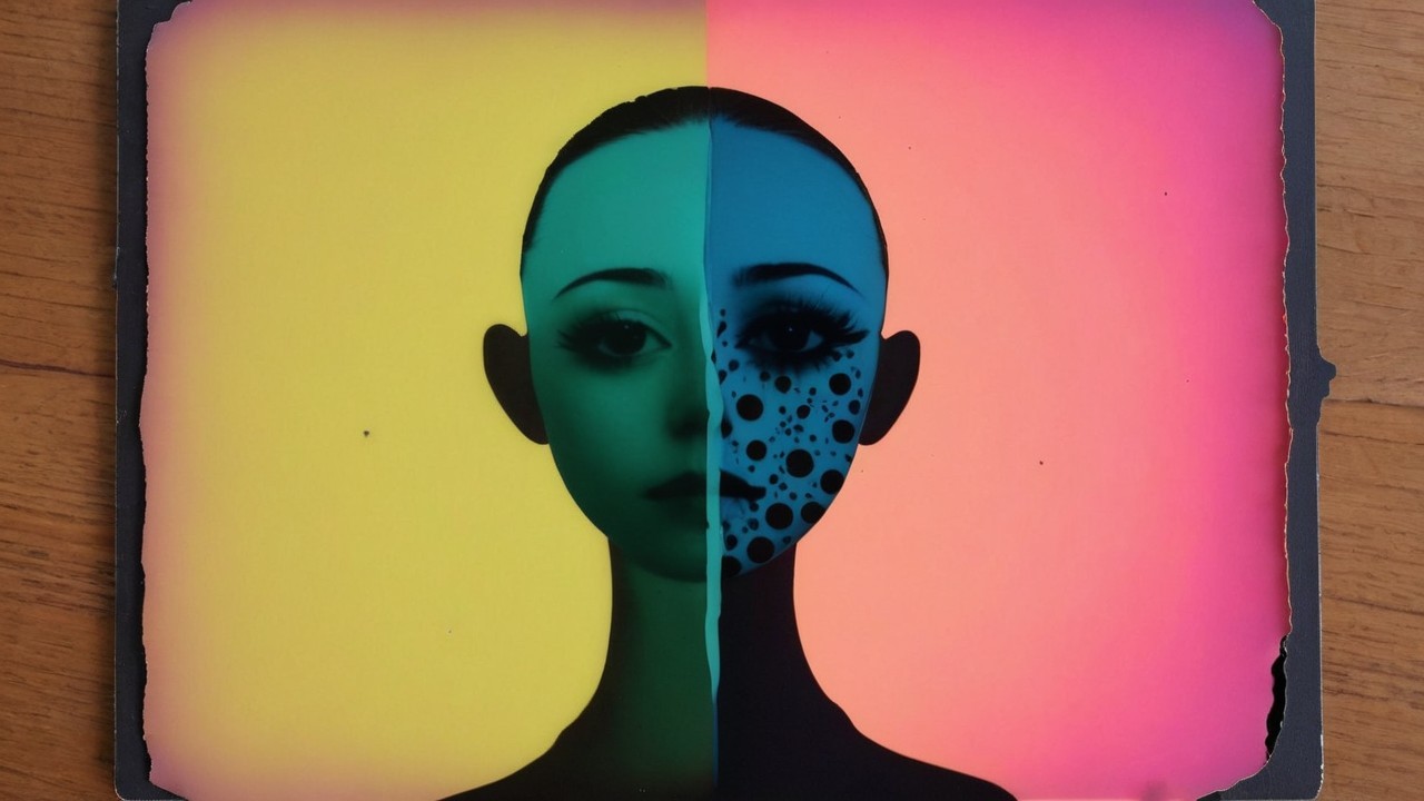 Striking Vertical Portrait with Colorful Contrast