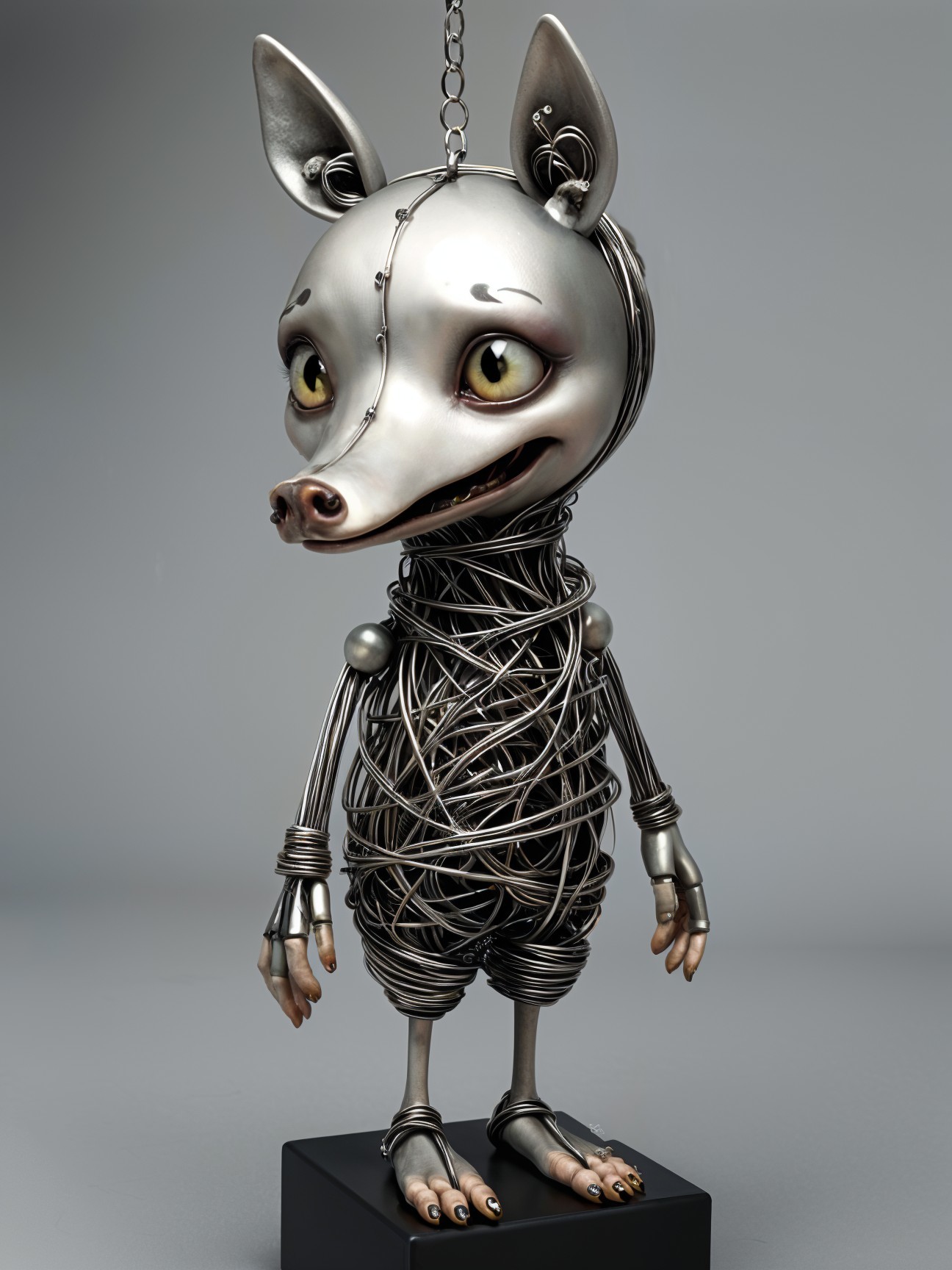 Whimsical Metallic Fox Character with Detailed Design