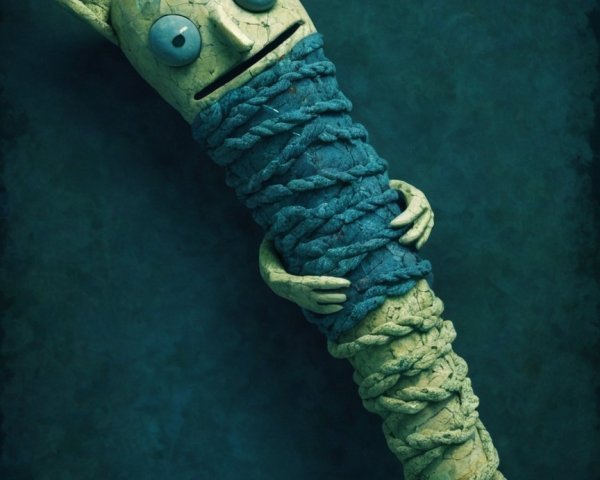 Whimsical Handcrafted Character with Cat-Like Ears