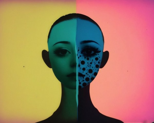 Striking Vertical Portrait with Colorful Contrast