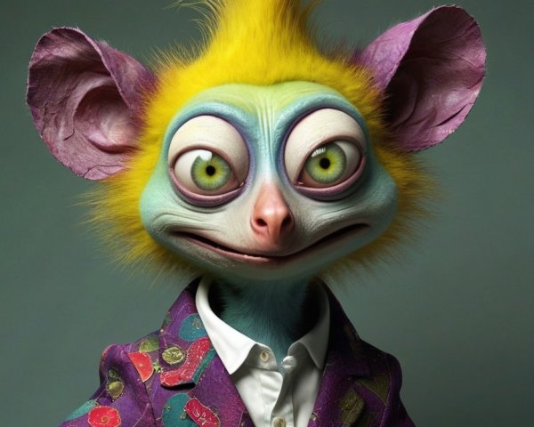 Colorful Quirky Character with Expressive Features