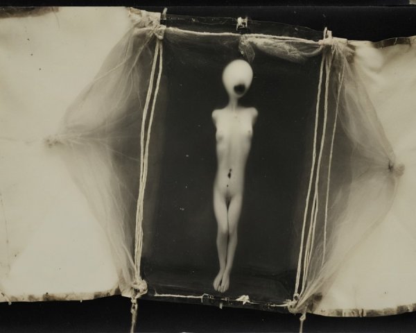 Ethereal Faceless Figure in Vintage Photographic Style