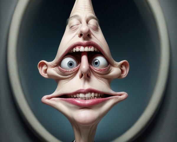 Whimsical Character with Elongated Features and Suit