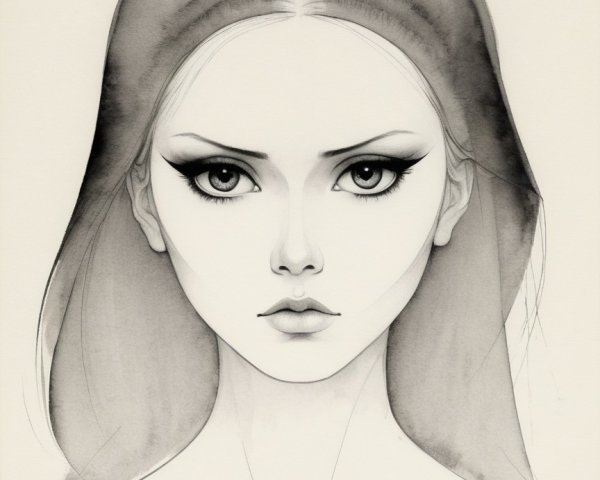 Artistic portrait of a young woman with dramatic makeup