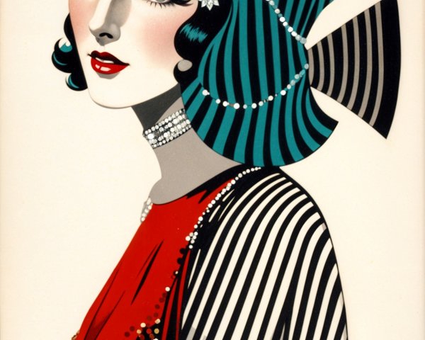 Glamorous Retro Woman in 1920s Vintage Style