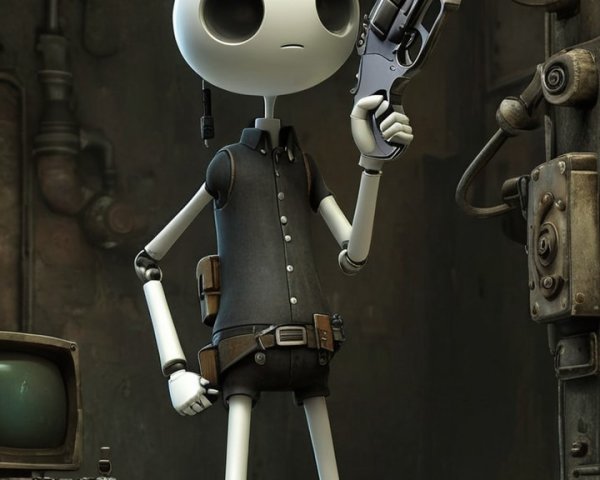 Humanoid Robot in Industrial Setting with Revolver