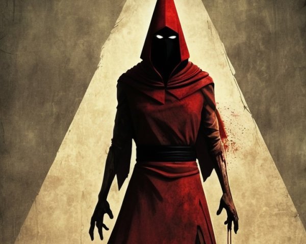 Gothic horror digital painting of a cloaked figure