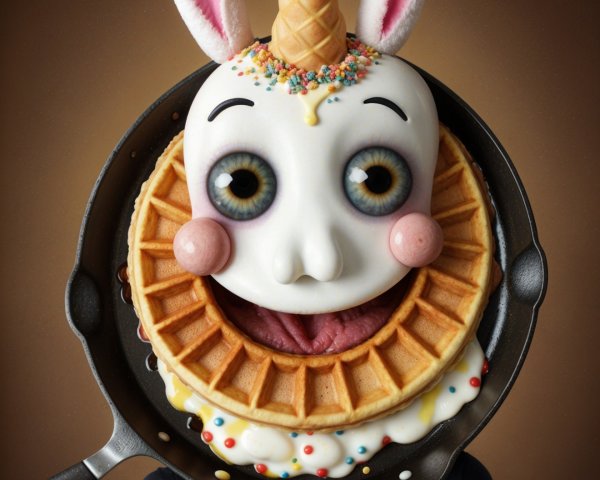 Whimsical Character with Food and Cartoon Elements