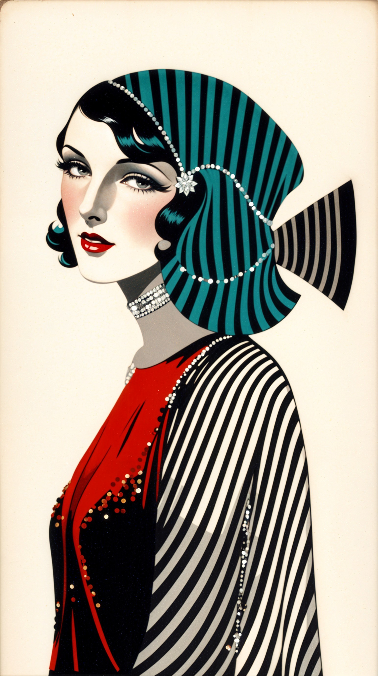 Glamorous Retro Woman in 1920s Vintage Style
