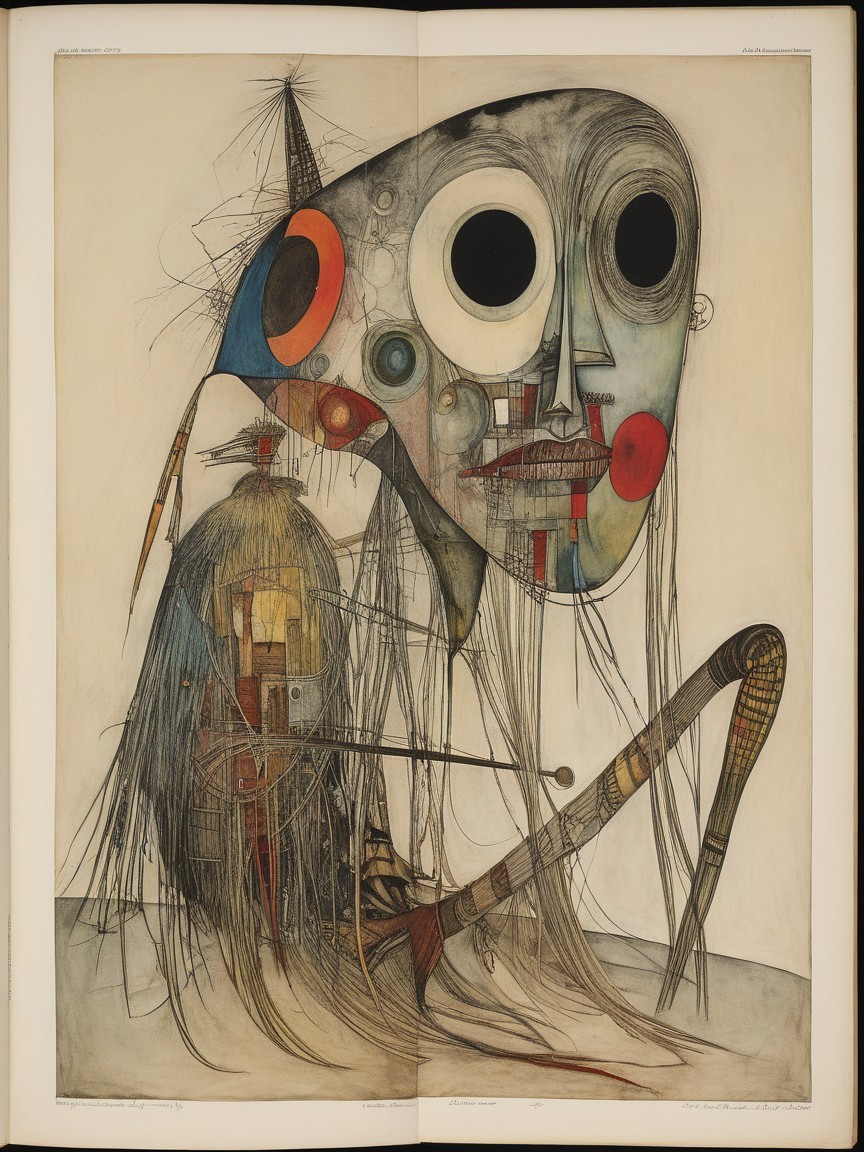 Surreal Abstract Figure with Exaggerated Features