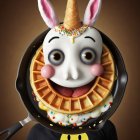 Whimsical Character with Food and Cartoon Elements