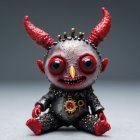 Whimsical creature with red skin and oversized eyes