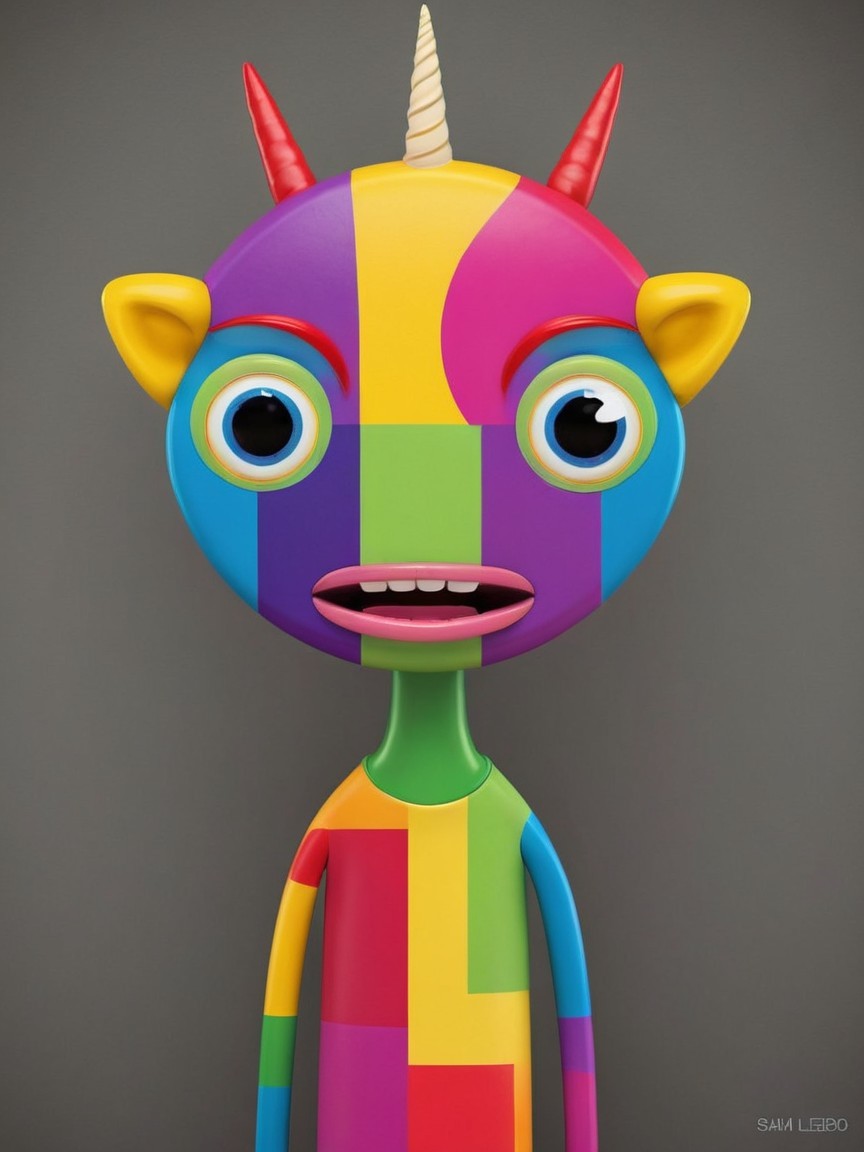 Colorful Whimsical Character with Playful Design