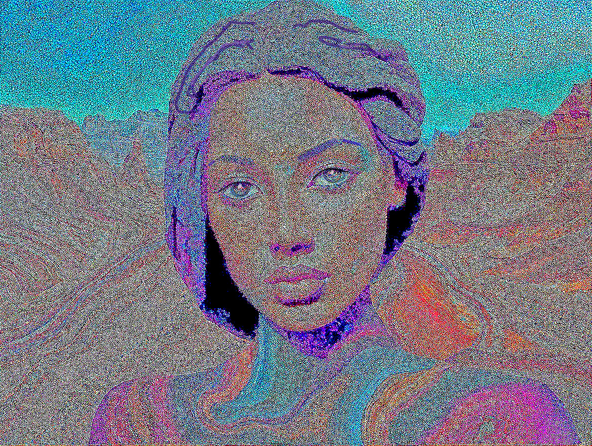 Digitally Stylized Portrait of a Woman with Vibrant Background