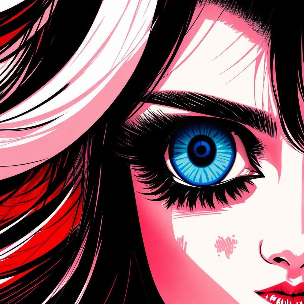 Digital Illustration of Woman with Blue Eyes and Red Hair