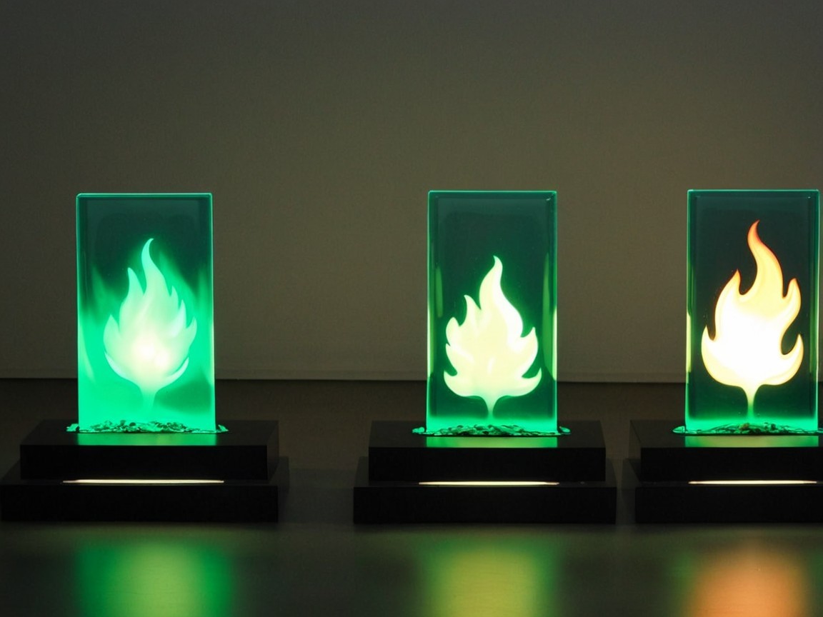 Illuminated Glass Sculptures of Stylized Flames
