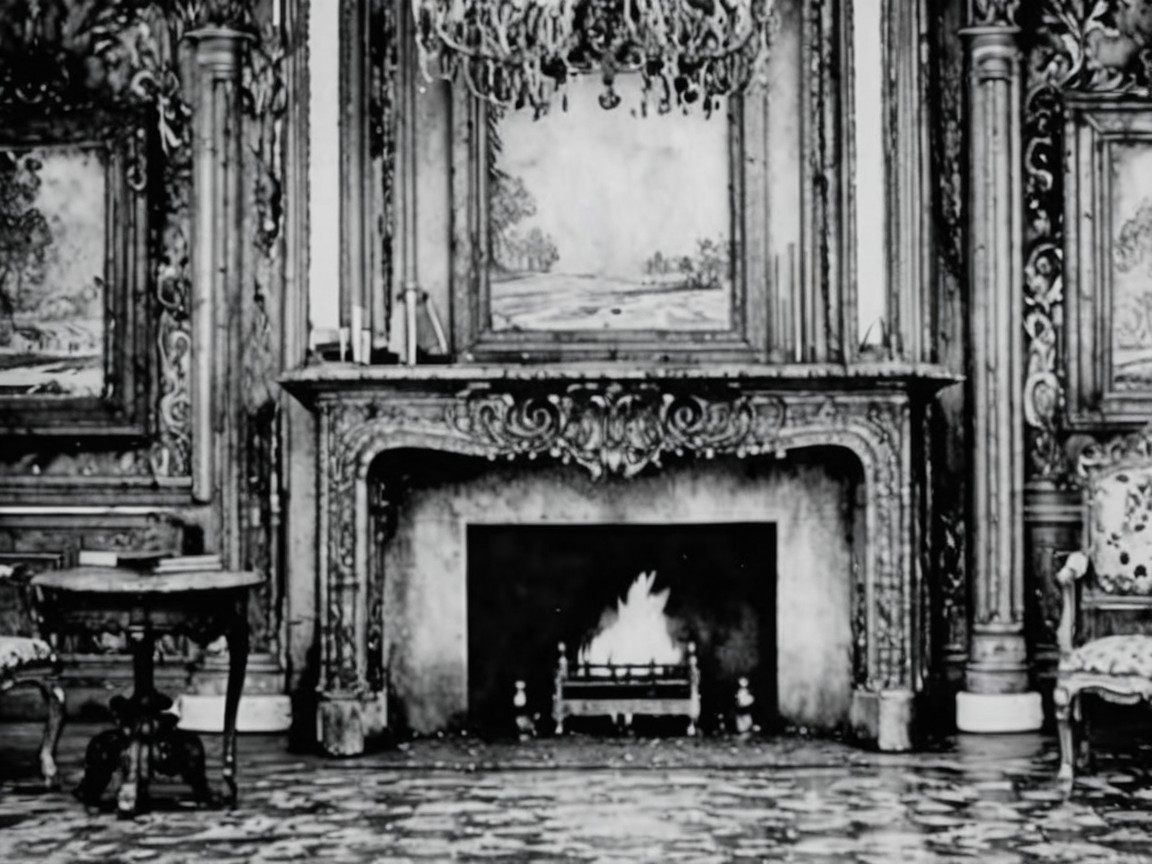 Ornate Fireplace in a Lavishly Decorated Room