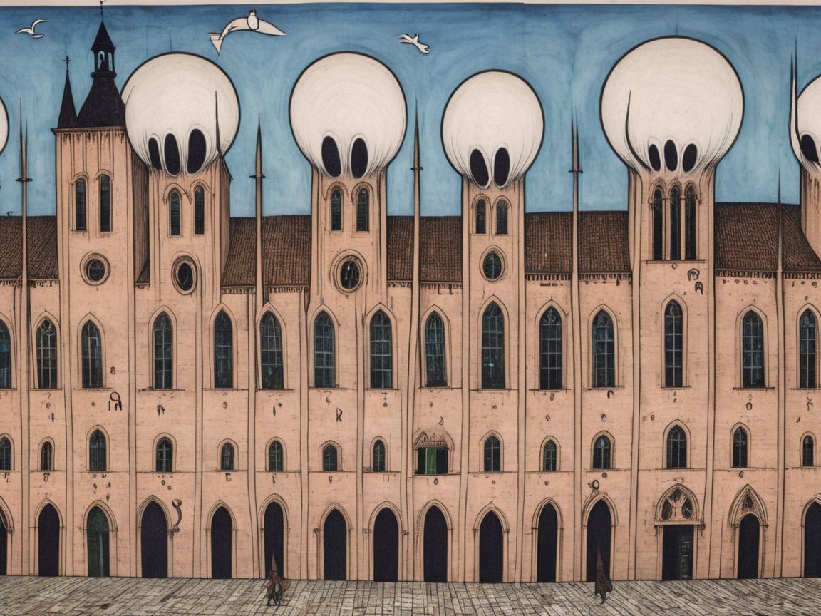 Whimsical Architectural Facade with Bulbous Structures