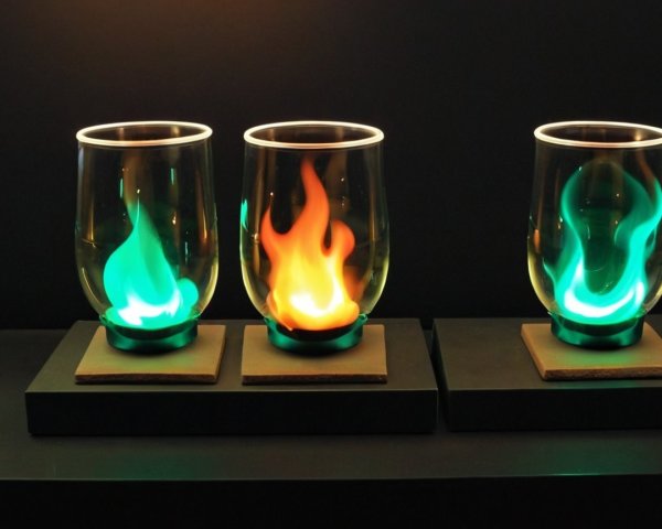 Elegant Glass Vessels with Flame-Like Effects
