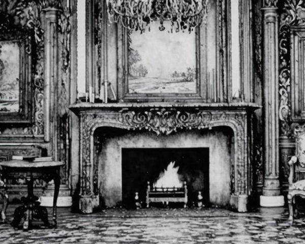 Ornate Fireplace in a Lavishly Decorated Room