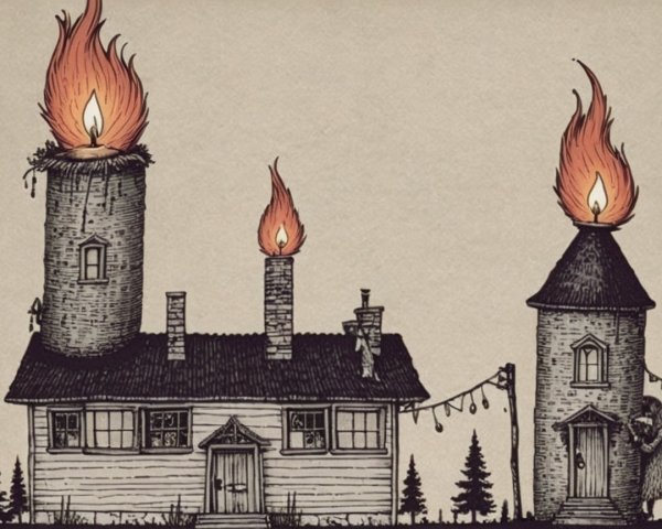 Whimsical Village Scene with Candle-House Designs