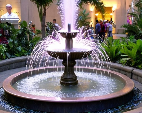 Elegant Fountain in a Lush Garden Setting