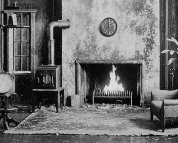 Vintage Cozy Room with Fireplace and Nostalgic Decor