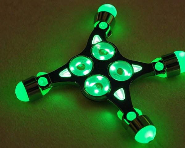 Star-shaped fidget spinner with glowing LED lights