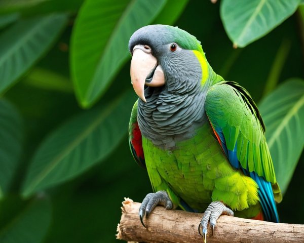 Vibrant Parrot with Colorful Plumage on Branch