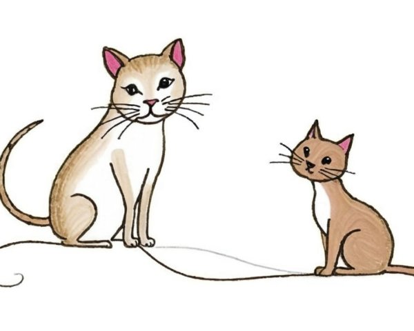 Cartoon-Style Cats with Playful Expressions