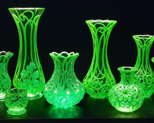 Vibrant Green Glass Vases with Unique Designs