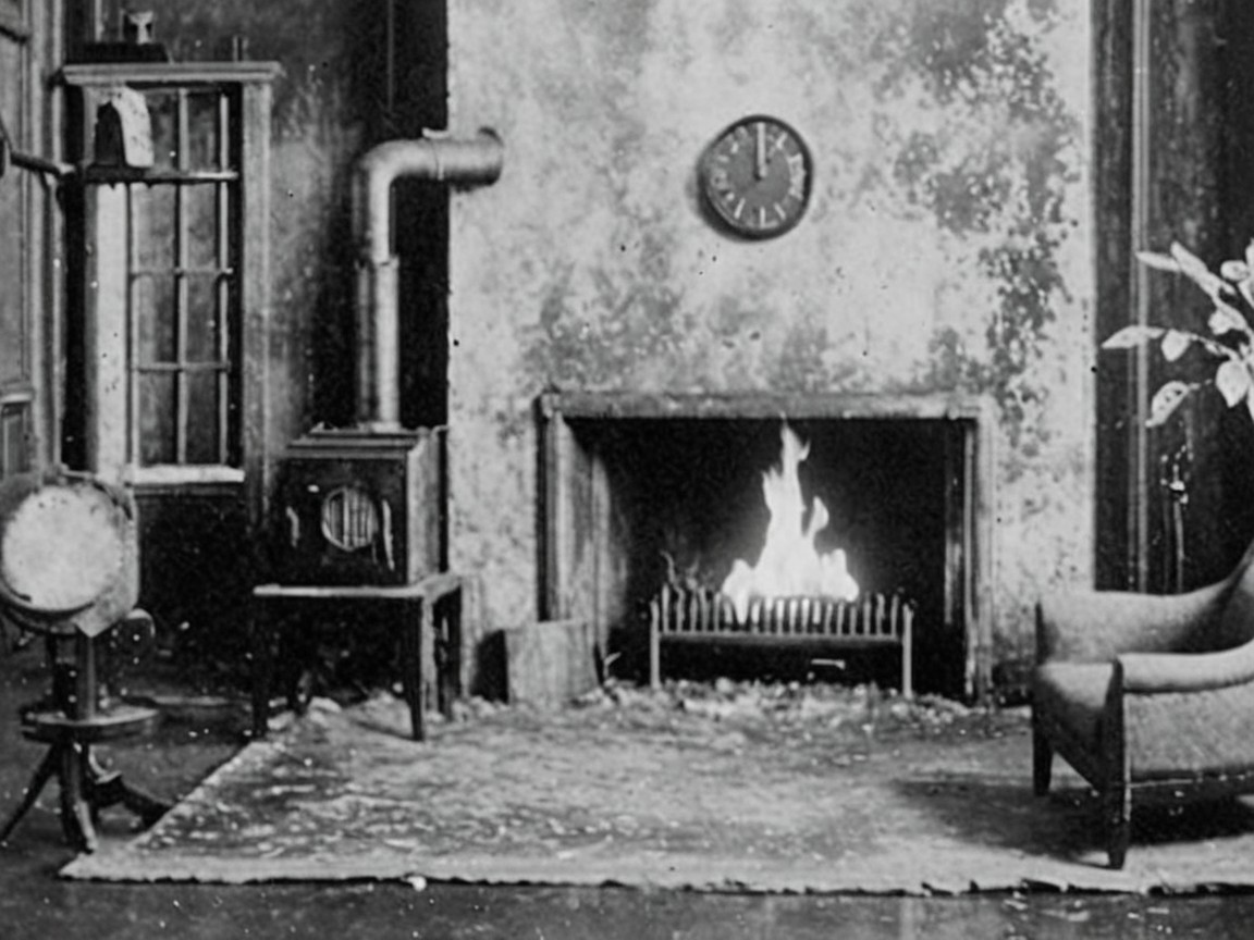 Vintage Cozy Room with Fireplace and Nostalgic Decor