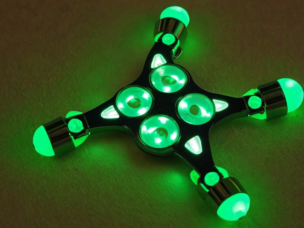 Star-shaped fidget spinner with glowing LED lights