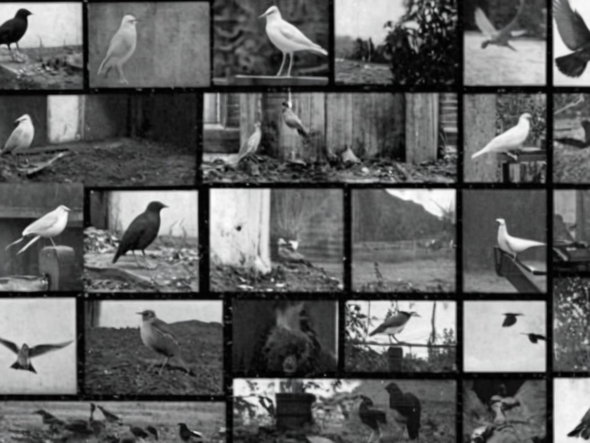 Collage of Black and White Bird Photographs