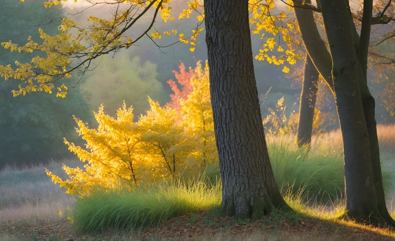 Serene Autumn Landscape with Colorful Foliage