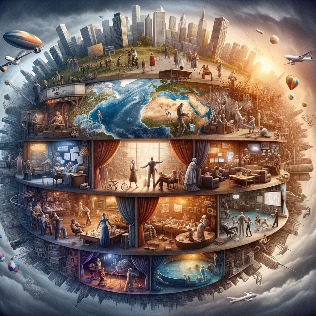 Whimsical Layered Globe Illustrating Global Culture