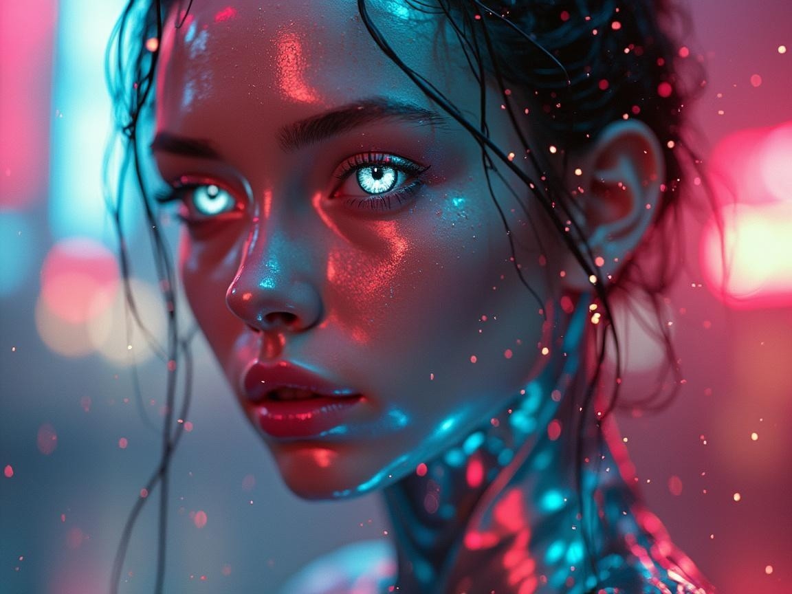 Portrait of a Young Woman with Glowing Features