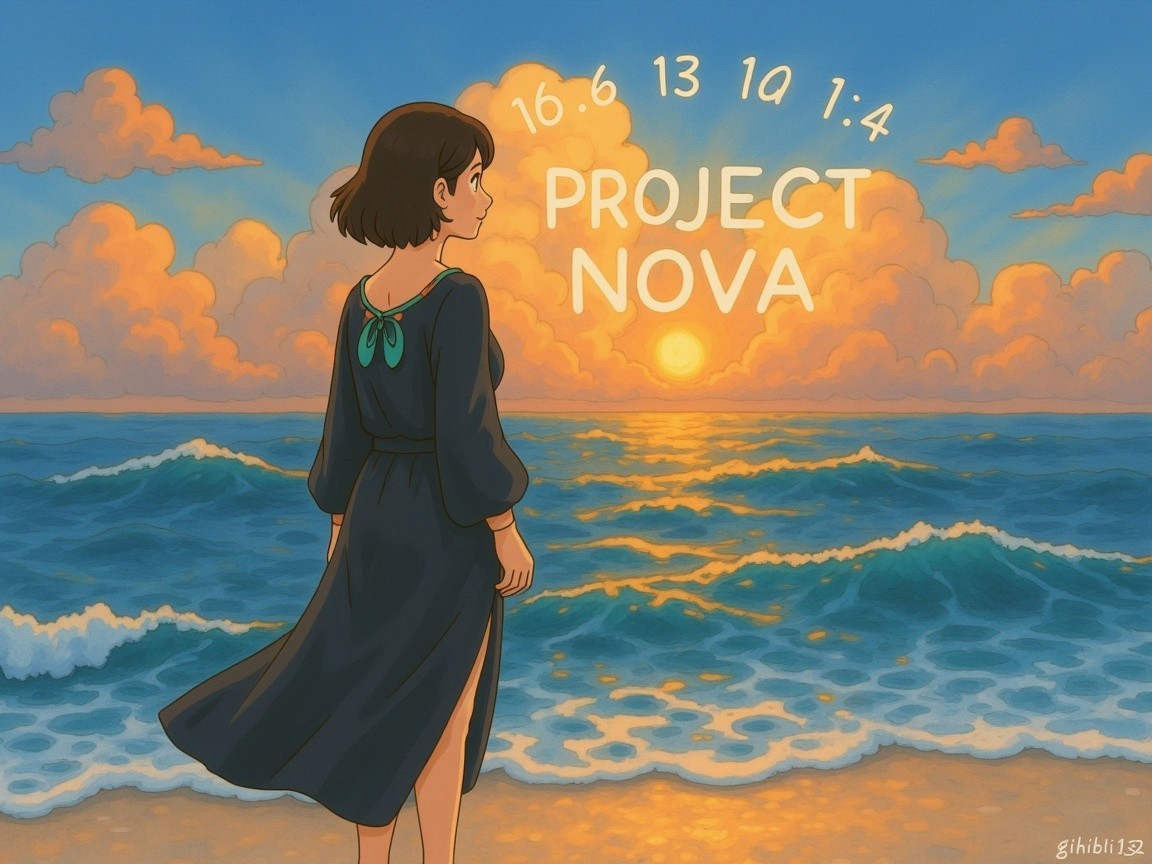 Young woman in dark dress at sunset beach scene