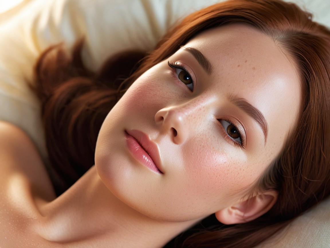 Close-up Portrait of a Young Woman with Freckles