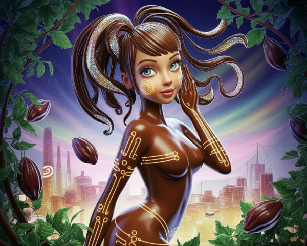 Futuristic Character in Enchanted Landscape Setting