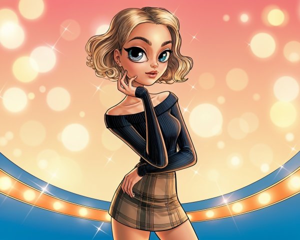 Fashionable Animated Character in Stylish Outfit