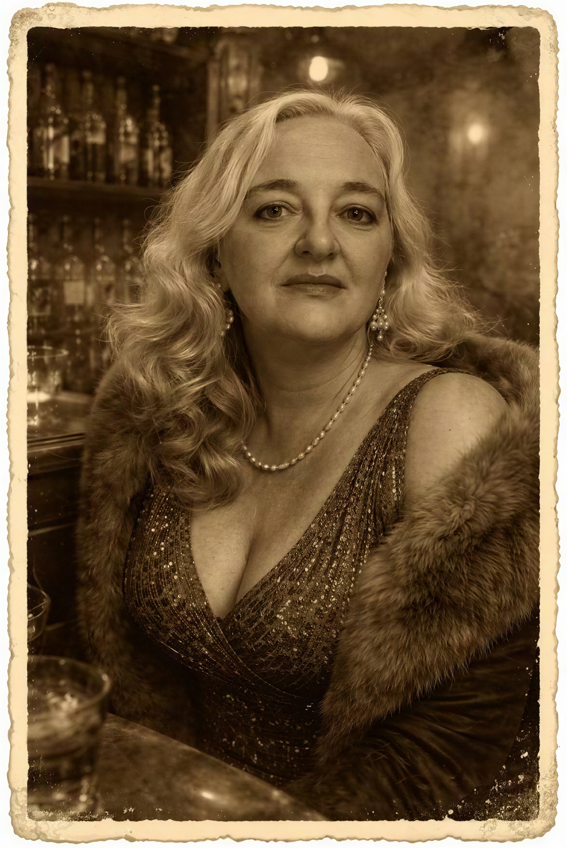Vintage Portrait of a Fair-Skinned Woman in Sepia Tone